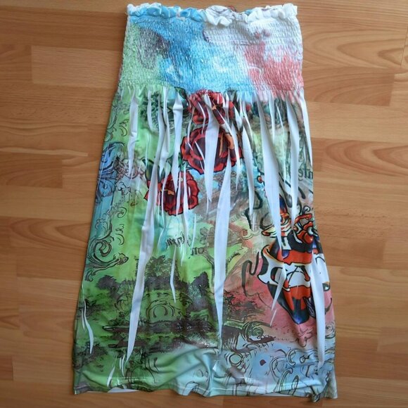 🎨 Y2K Abstract Artistic Unique Maxi Dress – Size S - Picture 2 of 3
